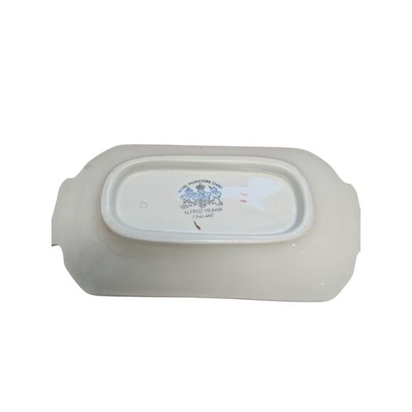 Meakin Tea Leaf Copper Luster Gravy Boat and Underplate, Ironstone - Picture 4 of 10